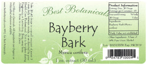 Bayberry Root Bark Extract Label