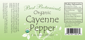 Cayenne Pepper Extract 160 MHU Label