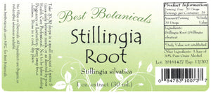 Stillingia Root Extract Label
