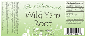 Wild Yam Root Extract Label