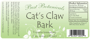 Cat's Claw Bark Extract Label